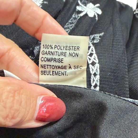 VTG Y2K PETER NYGARD BLACK LACE MESH EMBROIDERED SKIRT BOHO FAIRY WHIMSIGOTH 16 - Picture 5 of 5